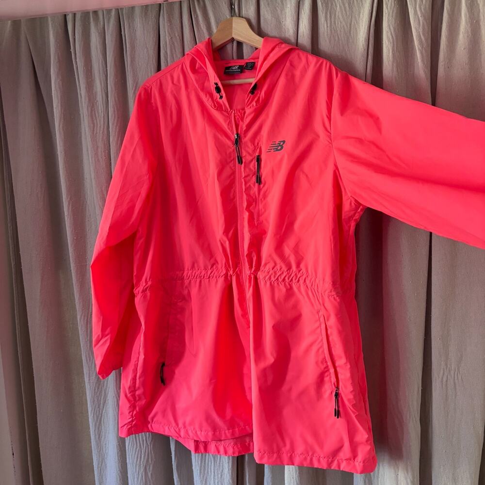 New Balance Neon Pink Hooded Windbreaker Jacket Women's 1X